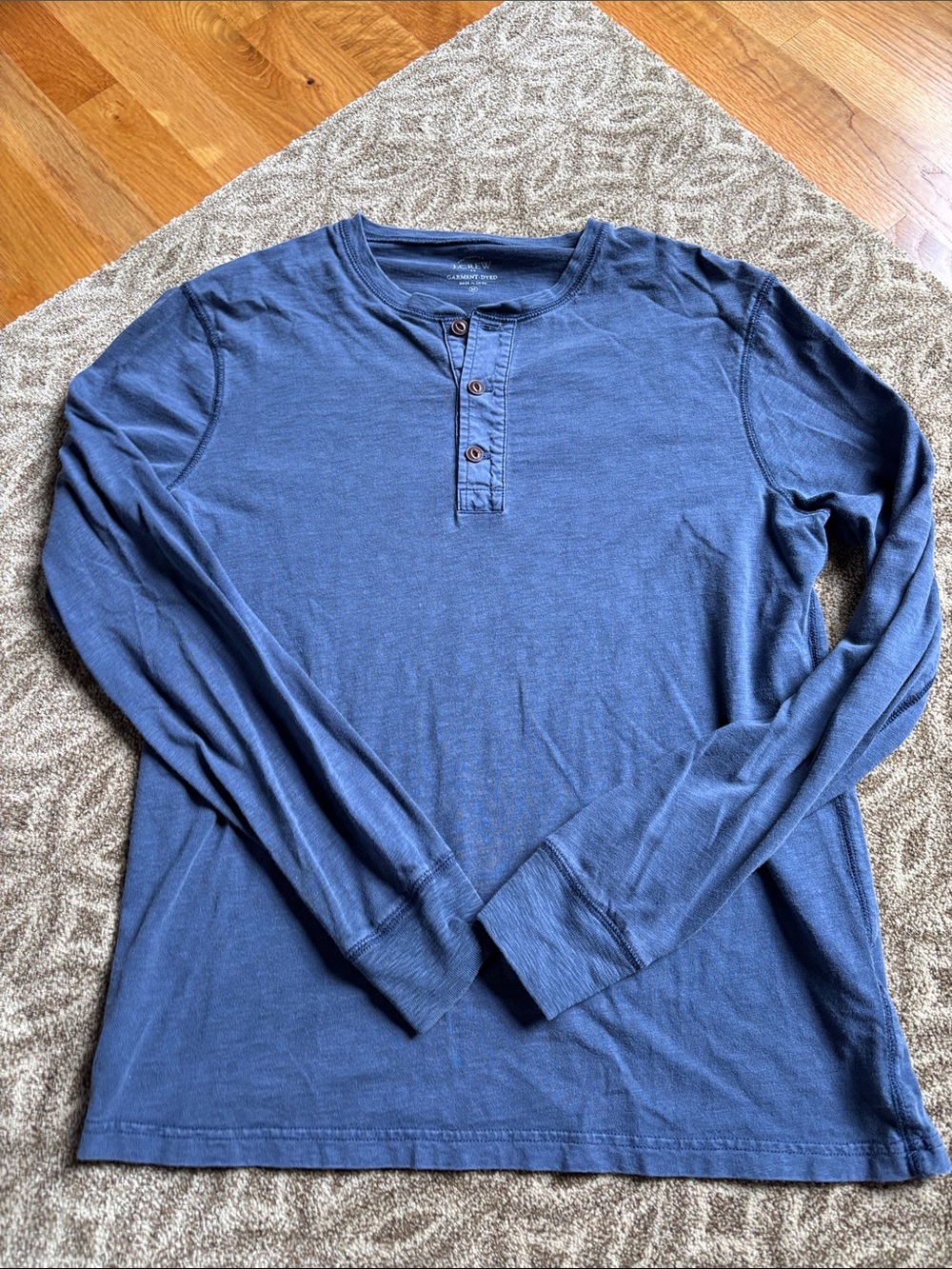 J. Crew Men's Long-Sleeve Henley in Slate Blue